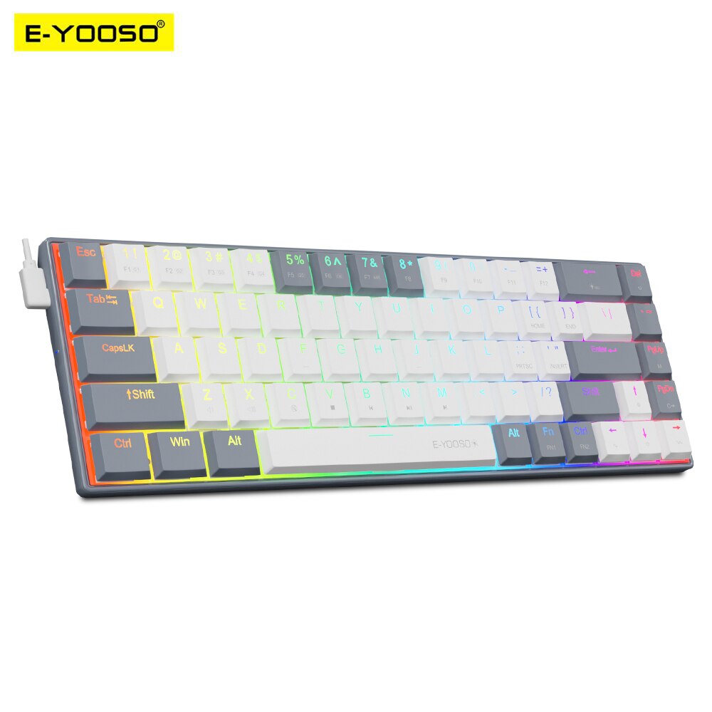Gaming Keyboard Mobile - E-YOOSO A68 RGB Keyboard Gaming, kawat