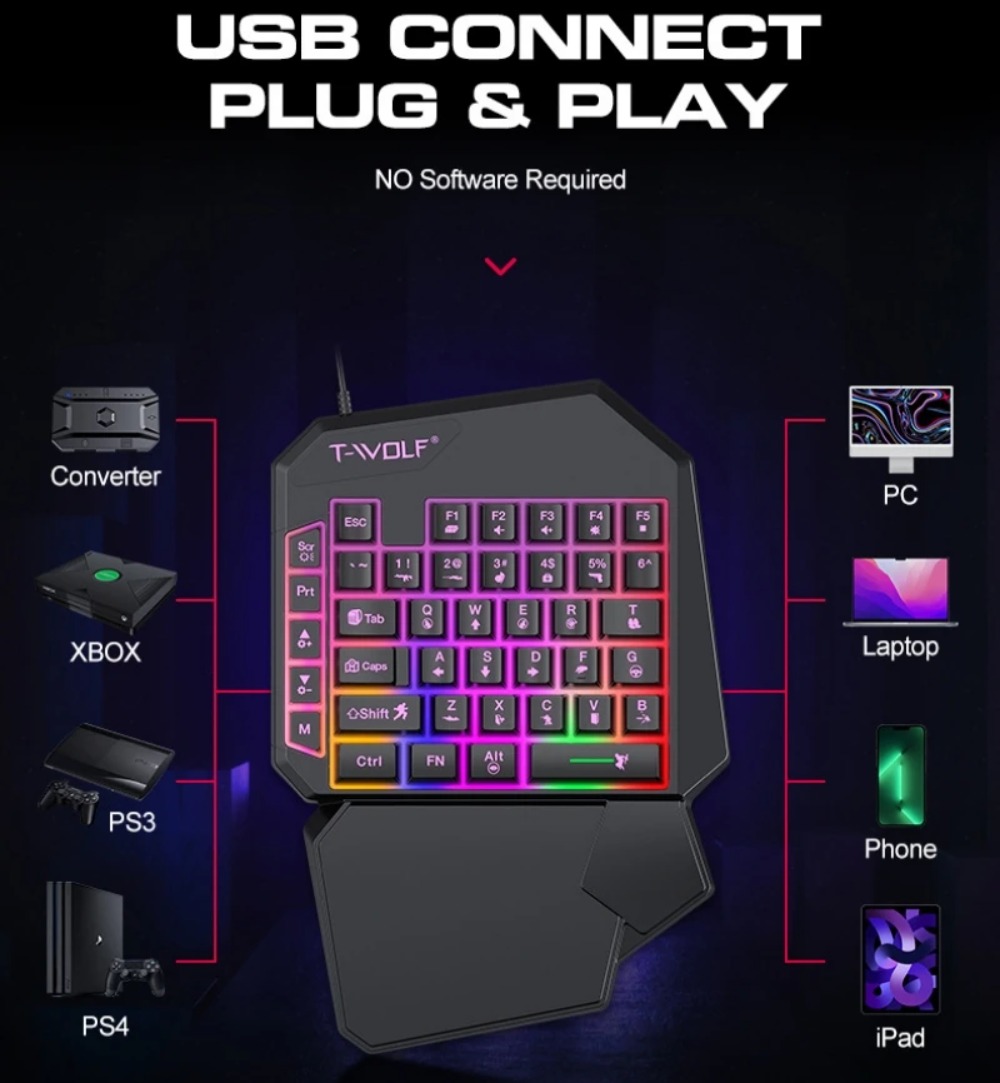 5 in 1 RGB Gaming Keyboard Mou - Gaming Keyboard And Mouse For Xbox ulasan dan harga