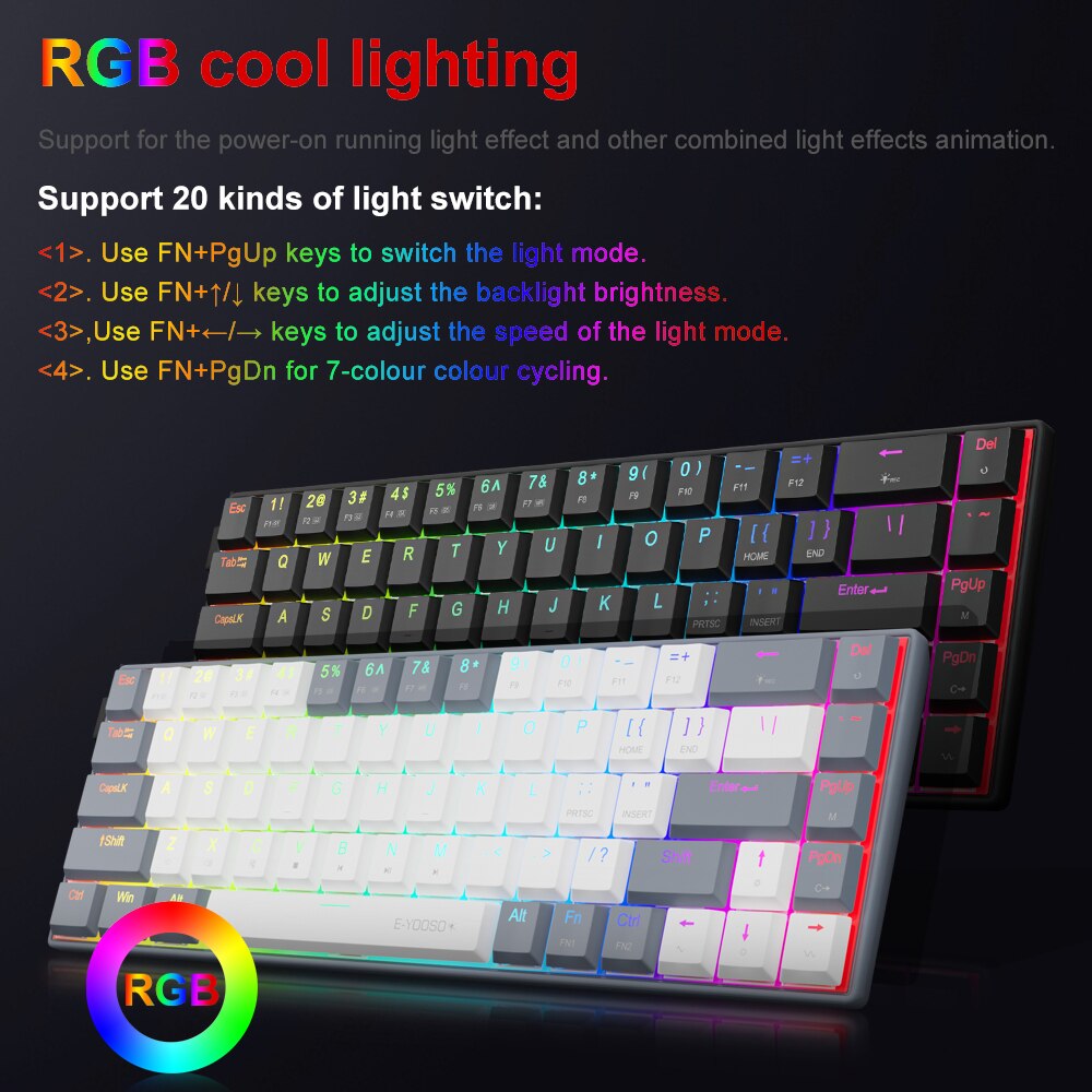 E-YOOSO A68 RGB Keyboard Gamin - Gaming Keyboard Mobile ulasan dan harga