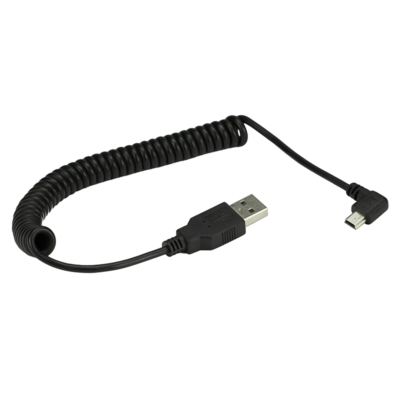 MINI USB 5Pin 90 Derajat Kiri  - Coiled Usb Cable ulasan dan harga