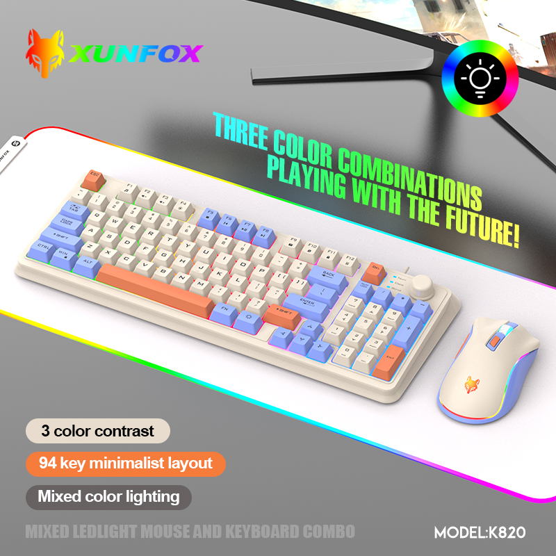 K820 Set Keyboard Game berkabe - Gaming Keyboard And Mouse For Xbox ulasan dan harga